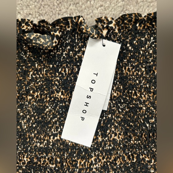 NWT Topshop smocked mini dress size 10 - Picture 3 of 5